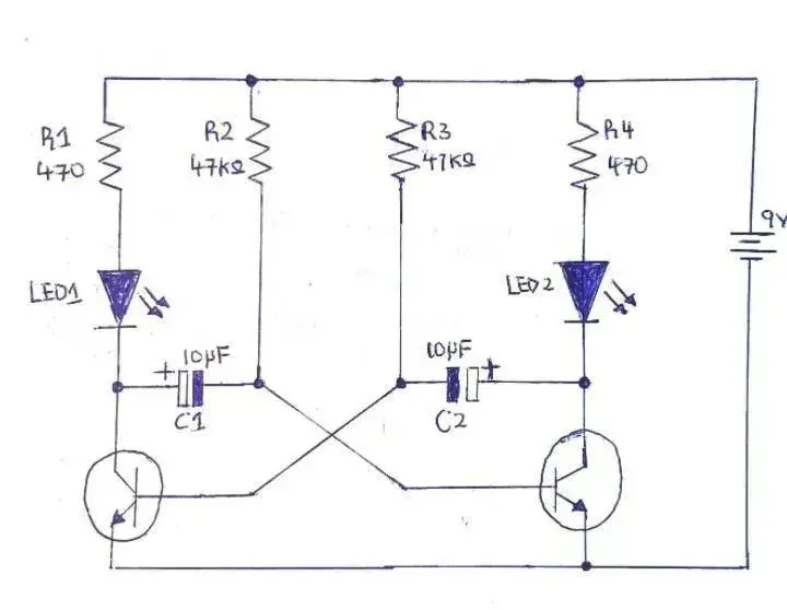 Prosty schemat migającej diody LED - jak zrobić własny układ elektroniczny