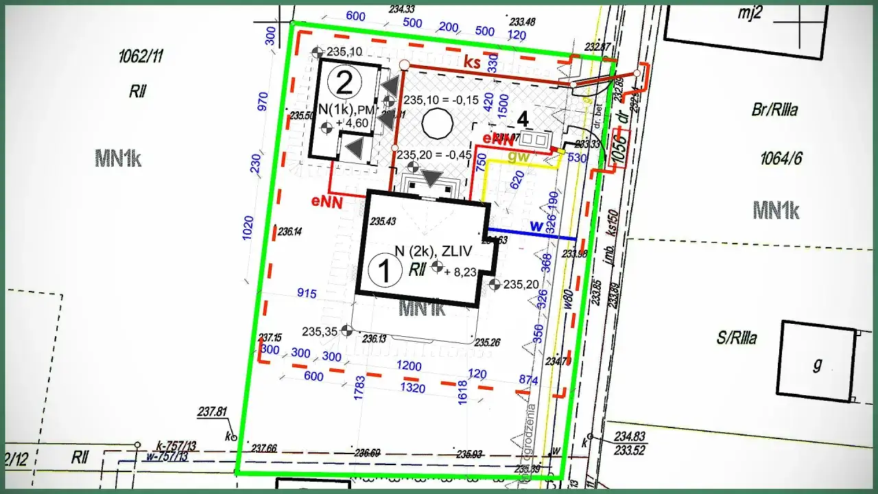mapa do celów projektowych, plan działki