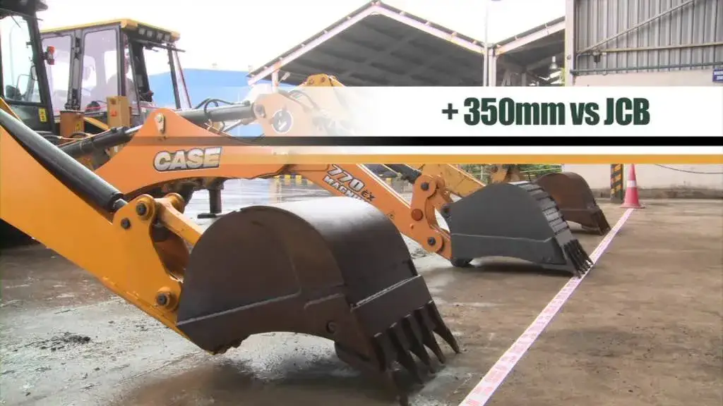 porównanie koparko ładowarek JCB CAT Case